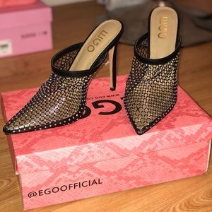 Forgiven BLACK Diamante Fishnet